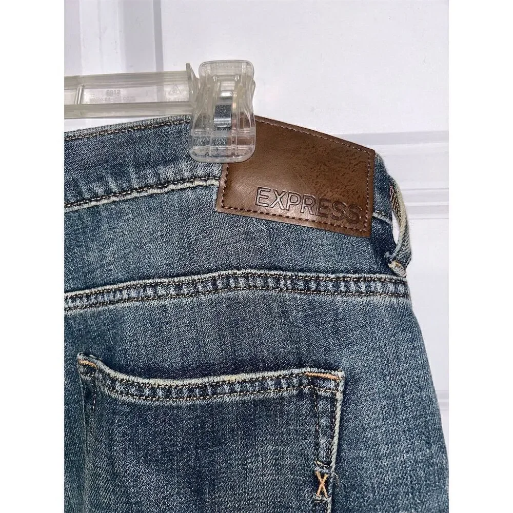 Express Men's Classic Straight Jeans Blue Size 34x34 Five-Pocket Design